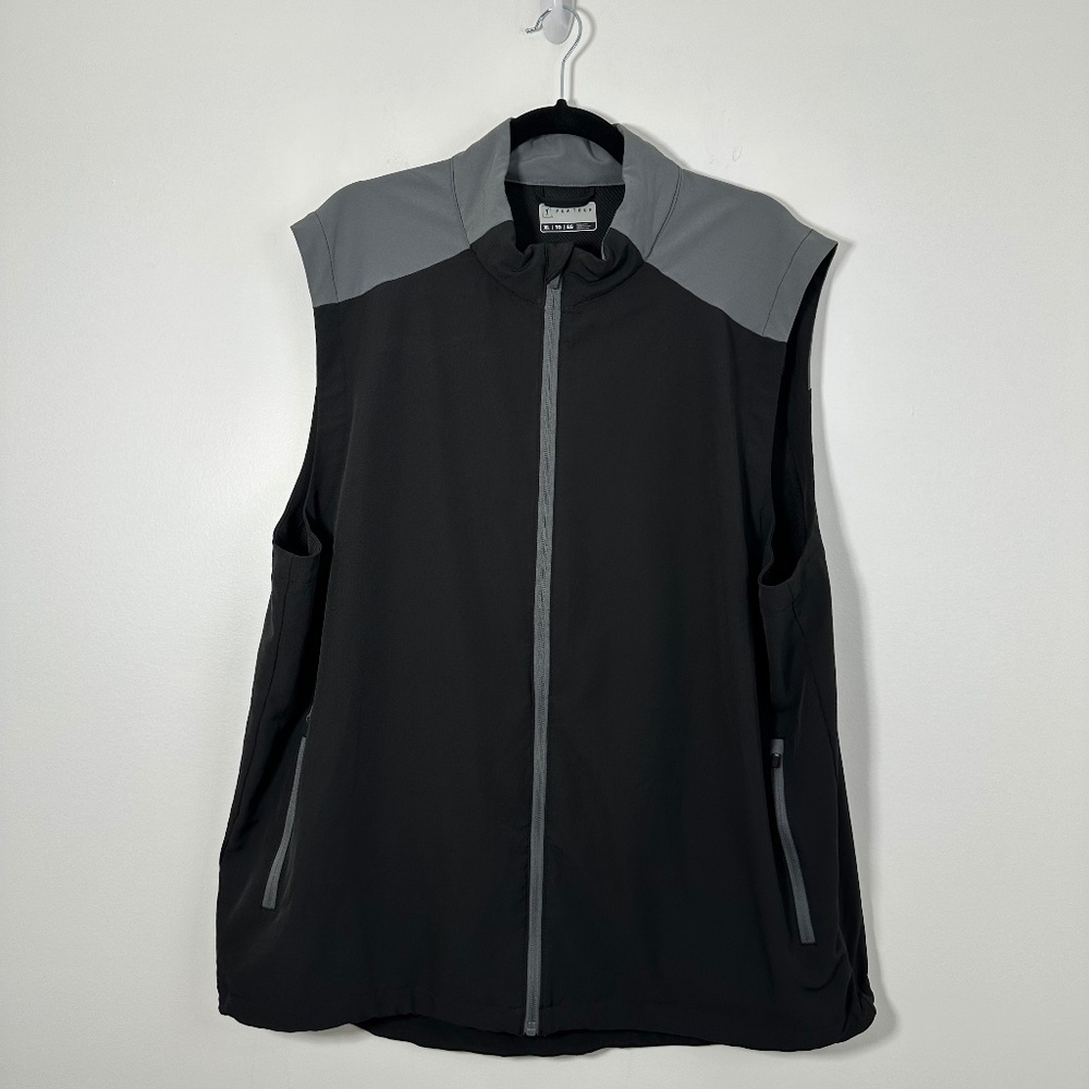 PGA TOUR Apparel Men's Sz XL Performance Golf Vest Used Good Cond. Black/Grey